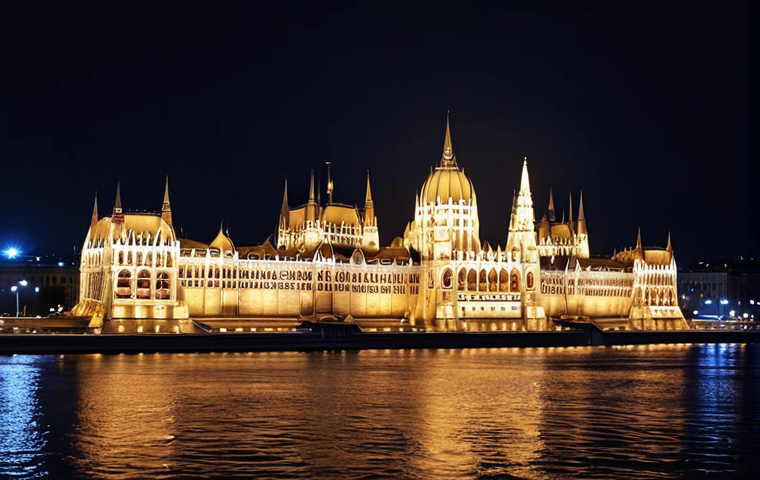 **

Prompt: Budapest cityscape at night, illuminated Hungarian Parliament Building reflected in the Danube River, vibrant city lights, atmospheric.

**
