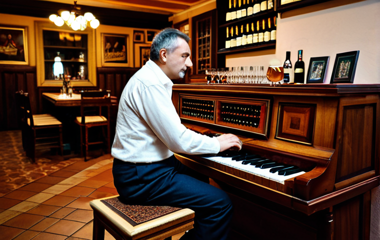 헝가리 음악과 전통 춤 - Traditional Hungarian Musician**
"A fully clothed Hungarian musician playing a cimbalom in a cozy B...